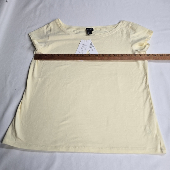 New Eileen Fisher Ballet Neck Cap Sleeve Tee Organic Cotton M - Picture 5 of 6